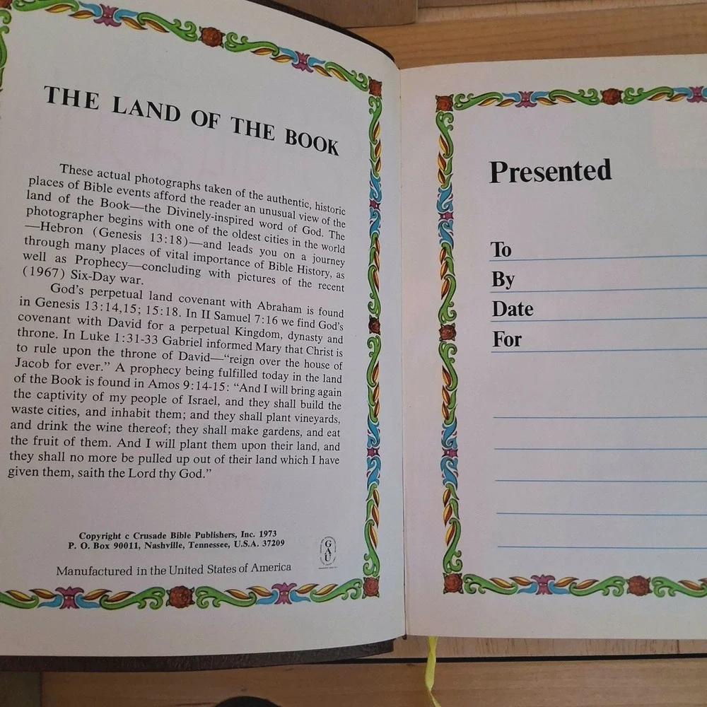 Crusade Bible Publishers KJV Brown NIB Giant Print Red Letter 1973
